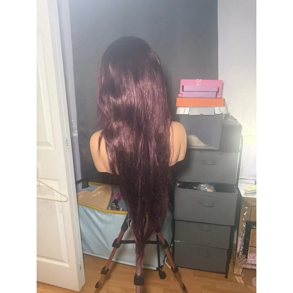 13x4 Wine Burgundy Human Hair Lace Front Wig